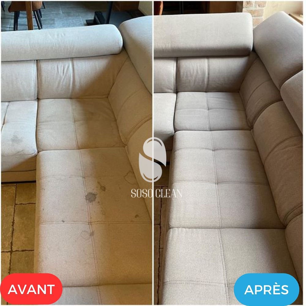 Illustration avant / après nettoyage de canapé