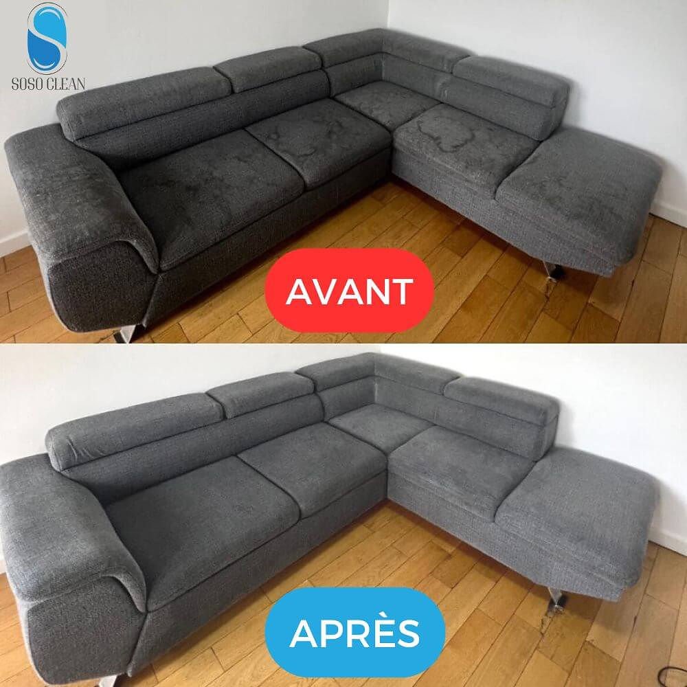 Avant / après intervention canapé