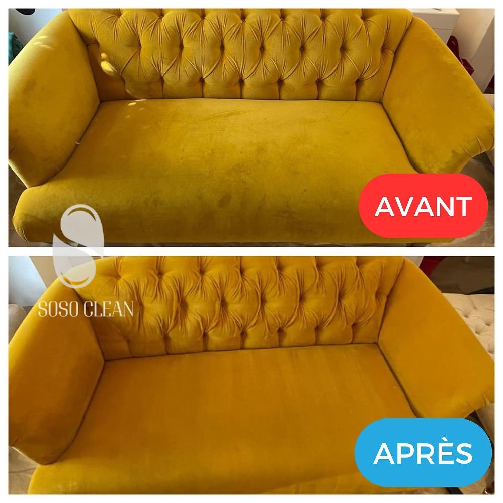 Avant / après nettoyage de canapé